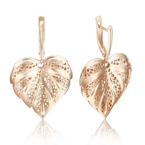 Серьги «Листья» с английским замком из красного золота 02-3661-00-000-1110-65