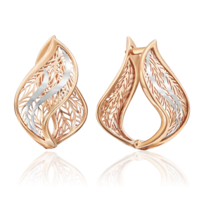 Серьги с английским замком из красного золота 02-3703-00-000-1110-65