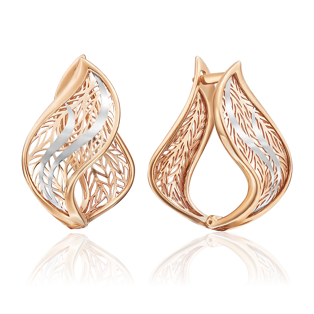 Серьги с английским замком из красного золота 02-3703-00-000-1110-65