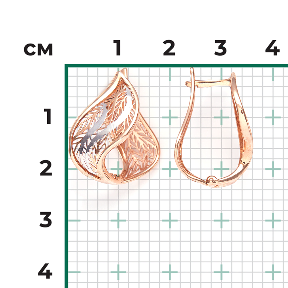 Серьги с английским замком из красного золота 02-3703-00-000-1110-65