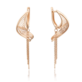 Серьги с английским замком из красного золота 02-3752-00-000-1110-65