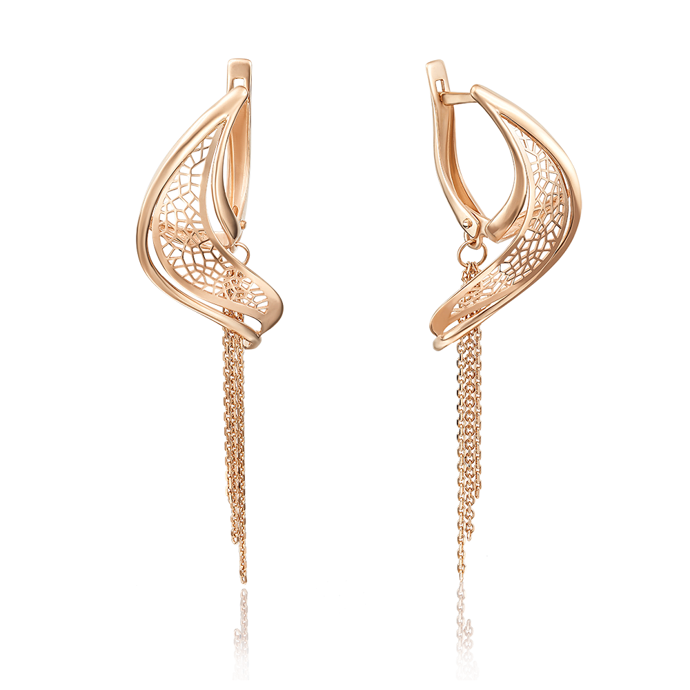 Серьги с английским замком из красного золота 02-3752-00-000-1110-65