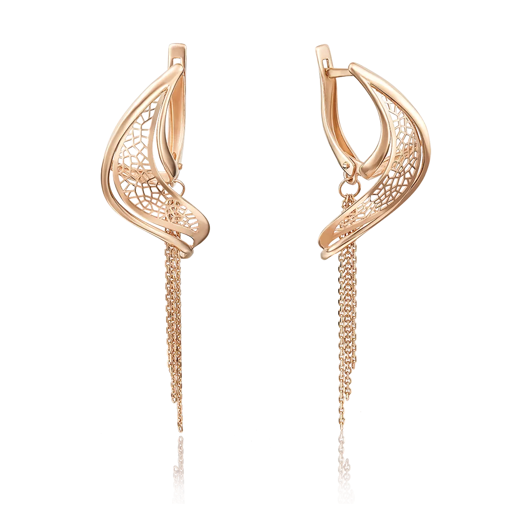 Серьги с английским замком из красного золота 02-3752-00-000-1110-65