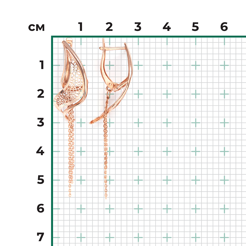 Серьги с английским замком из красного золота 02-3752-00-000-1110-65