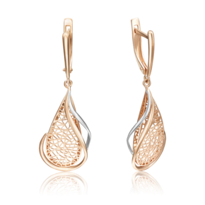 Серьги с английским замком из красного золота 02-3770-00-000-1110-65