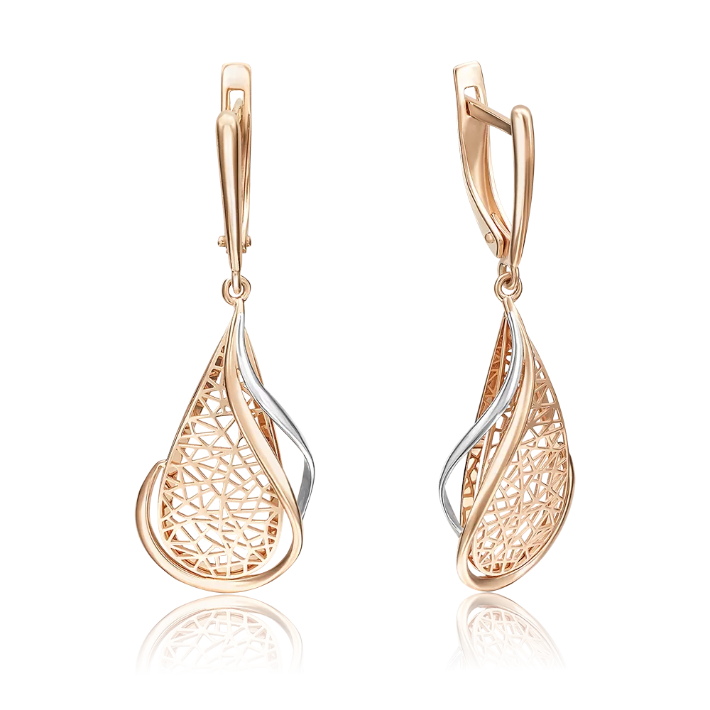 Серьги с английским замком из красного золота 02-3770-00-000-1110-65