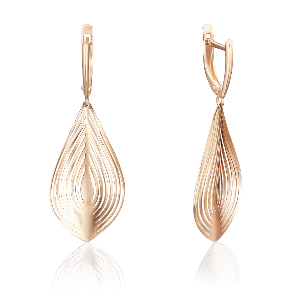 Серьги с английским замком из красного золота 02-3783-00-000-1110-65