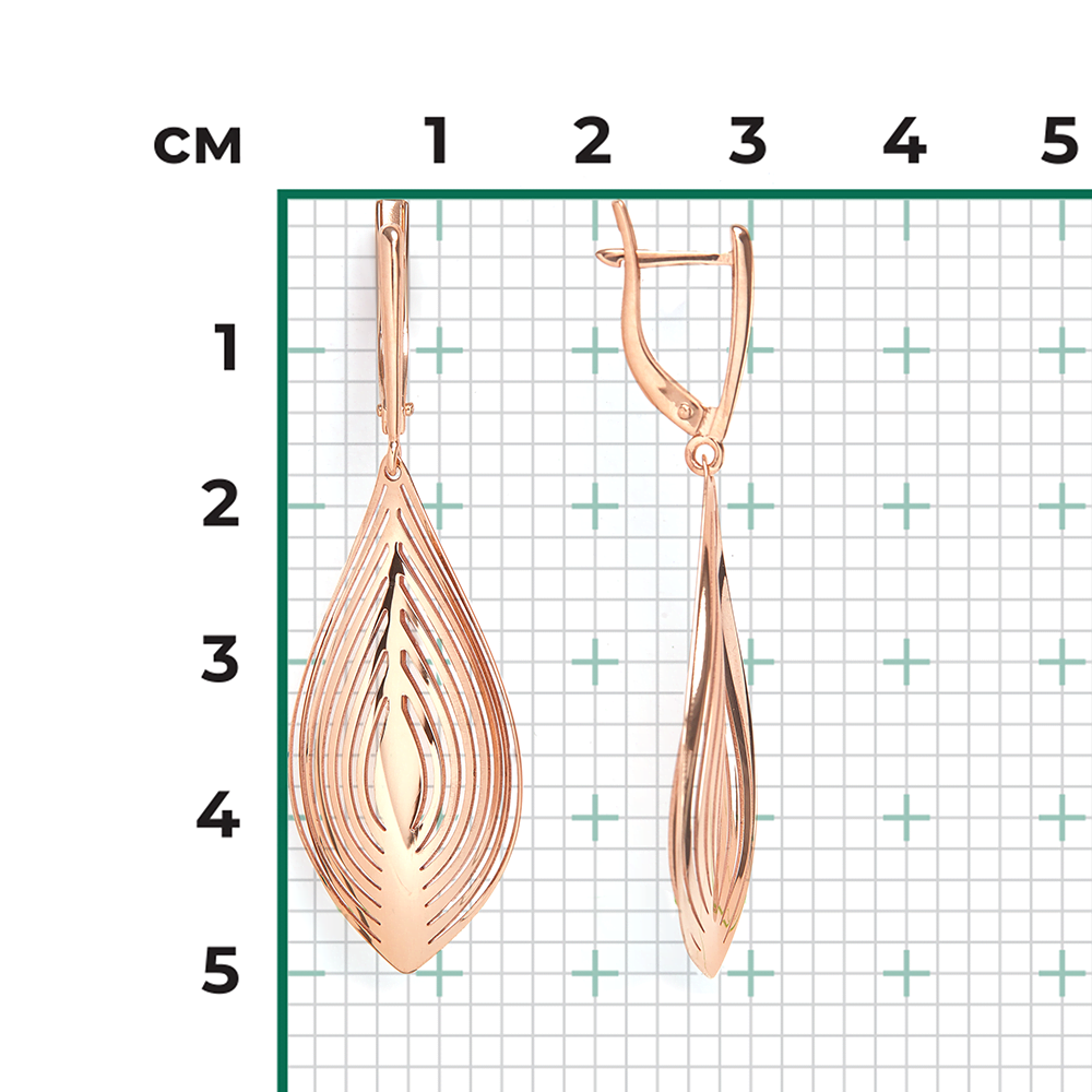 Серьги с английским замком из красного золота 02-3783-00-000-1110-65