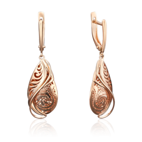 Серьги с английским замком из красного золота 02-3789-00-000-1110-65