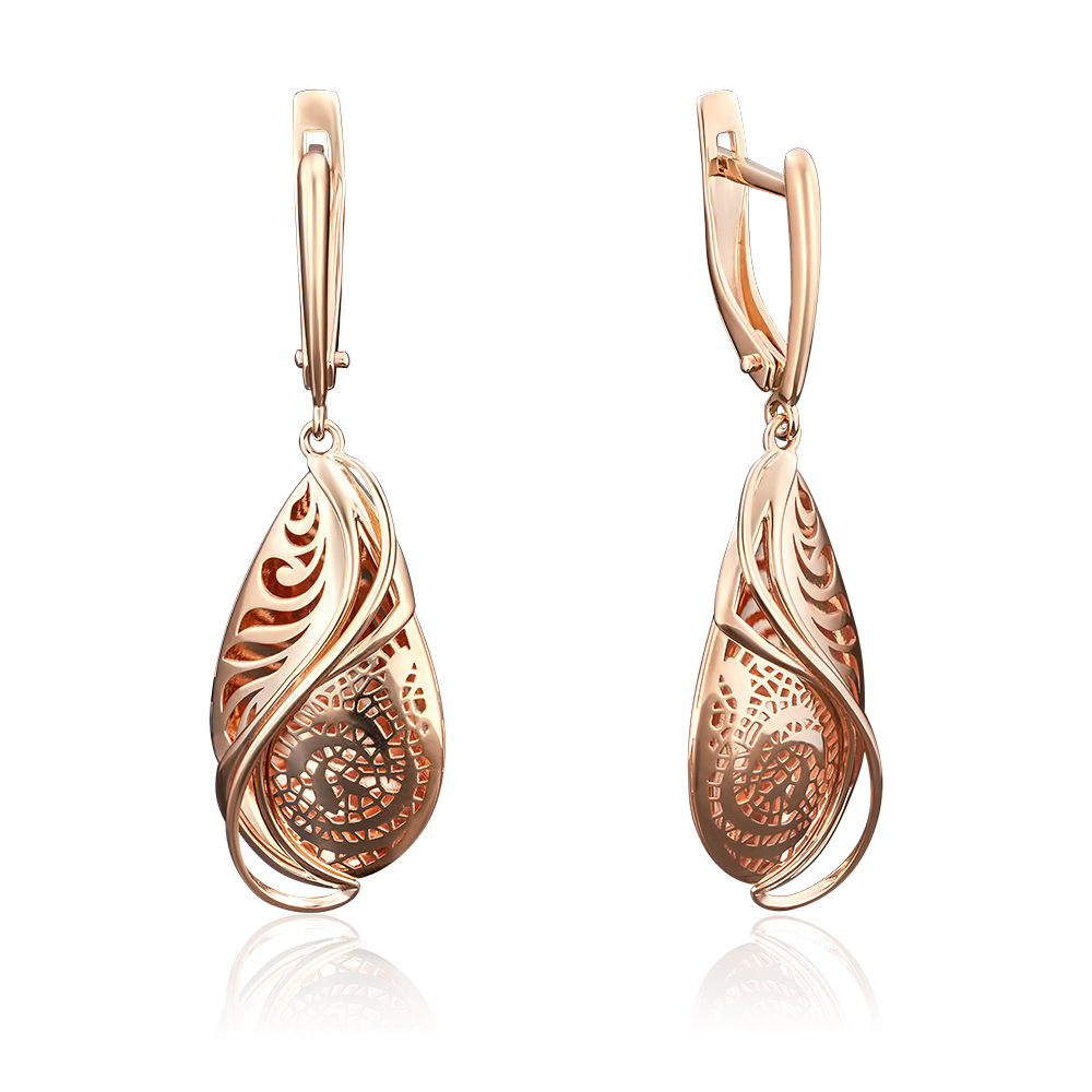 Серьги с английским замком из красного золота 02-3789-00-000-1110-65