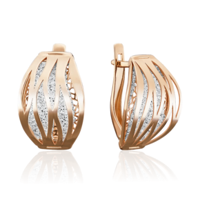 Серьги с английским замком из красного золота с эмалью 02-3793-00-000-1110-65