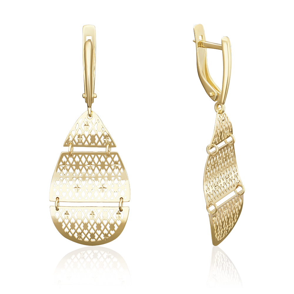 Серьги с английским замком из лимонного золота 02-3794-00-000-1130-65