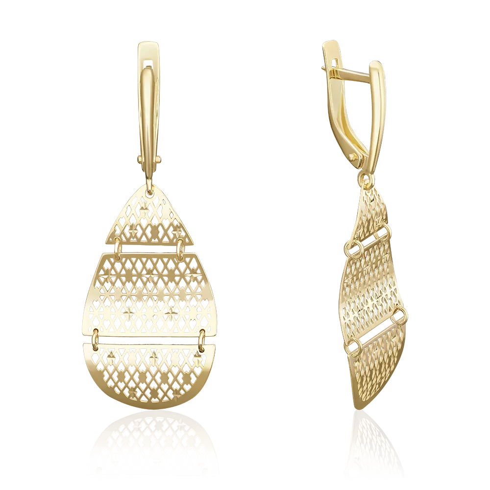 Серьги с английским замком из лимонного золота 02-3794-00-000-1130-65