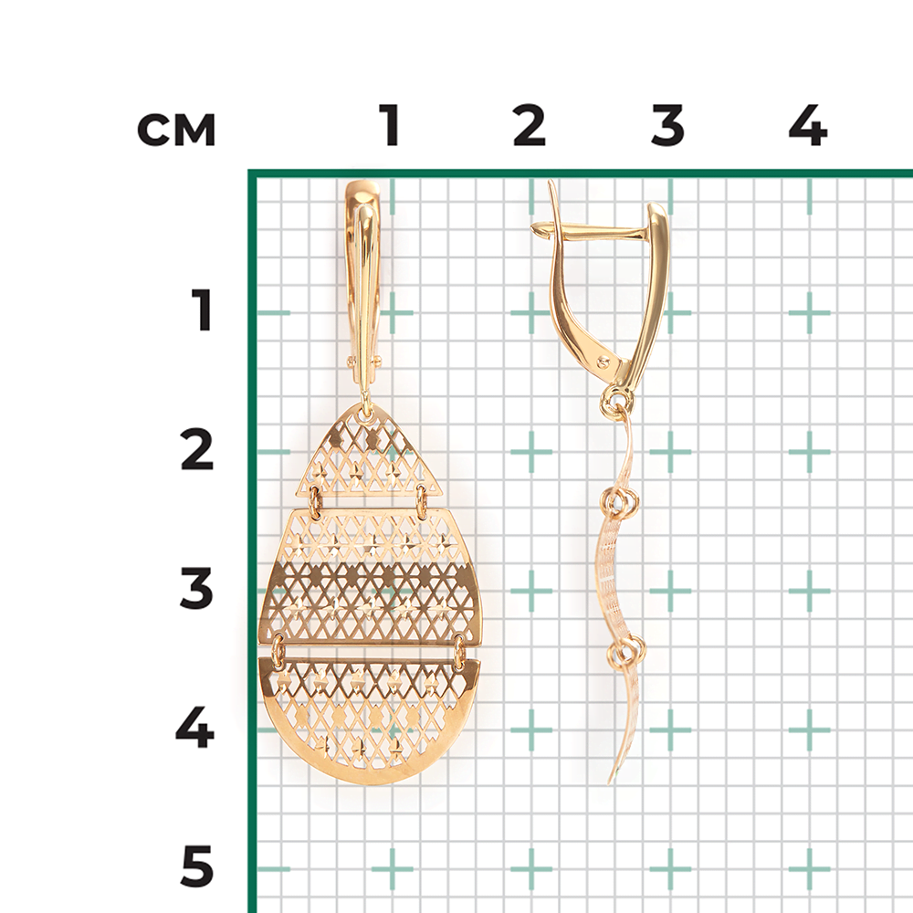 Серьги с английским замком из лимонного золота 02-3794-00-000-1130-65