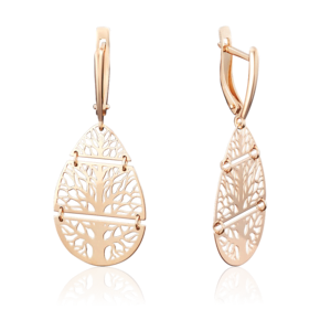 Серьги «Деревья» с английским замком из красного золота 02-3795-00-000-1110-65