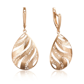 Серьги с английским замком из красного золота 02-3813-00-000-1110-65