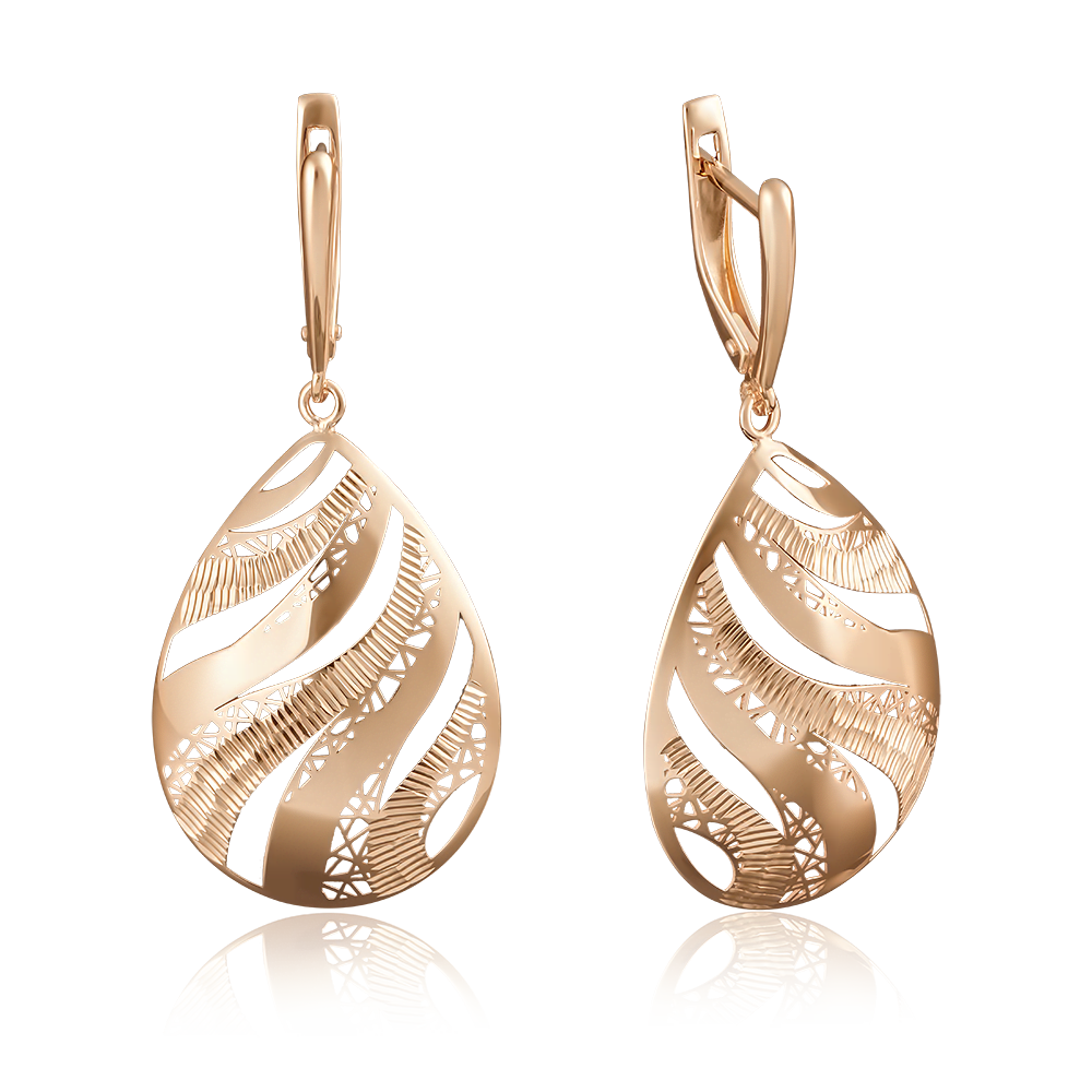 Серьги с английским замком из красного золота 02-3813-00-000-1110-65