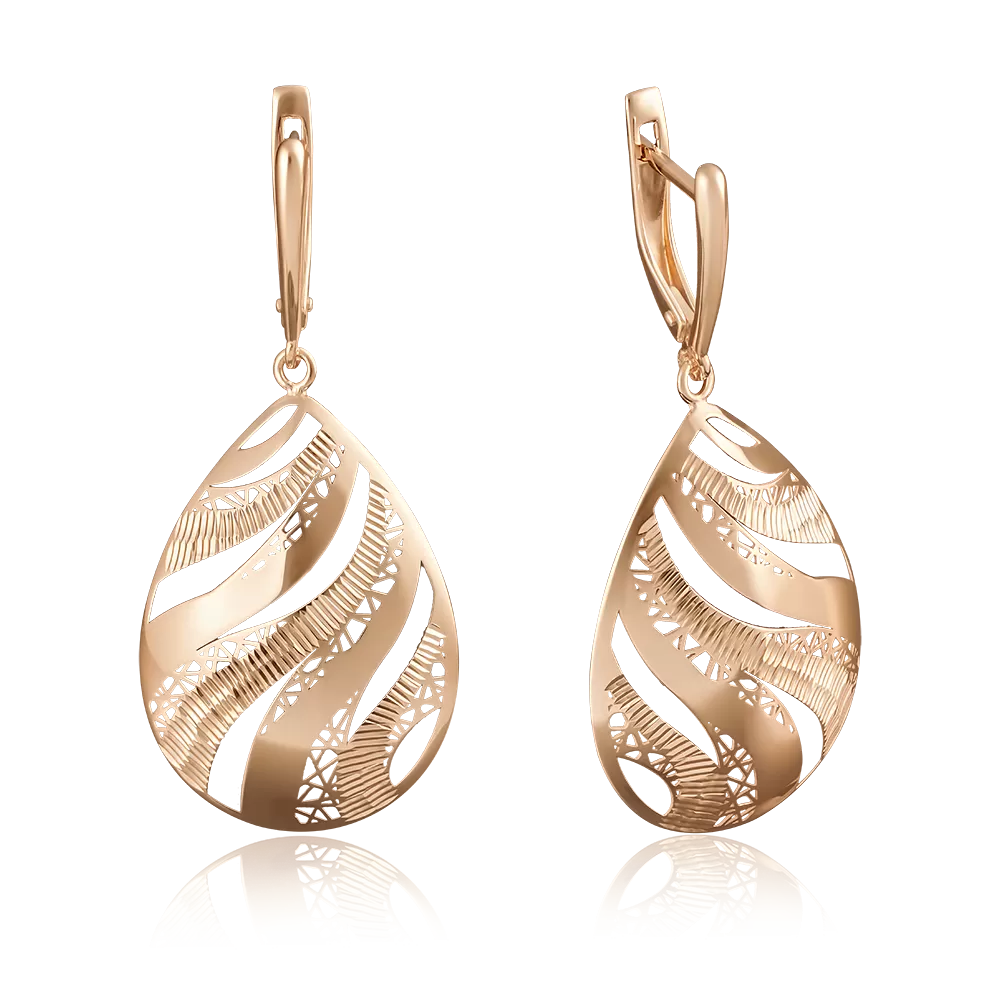 Серьги с английским замком из красного золота 02-3813-00-000-1110-65