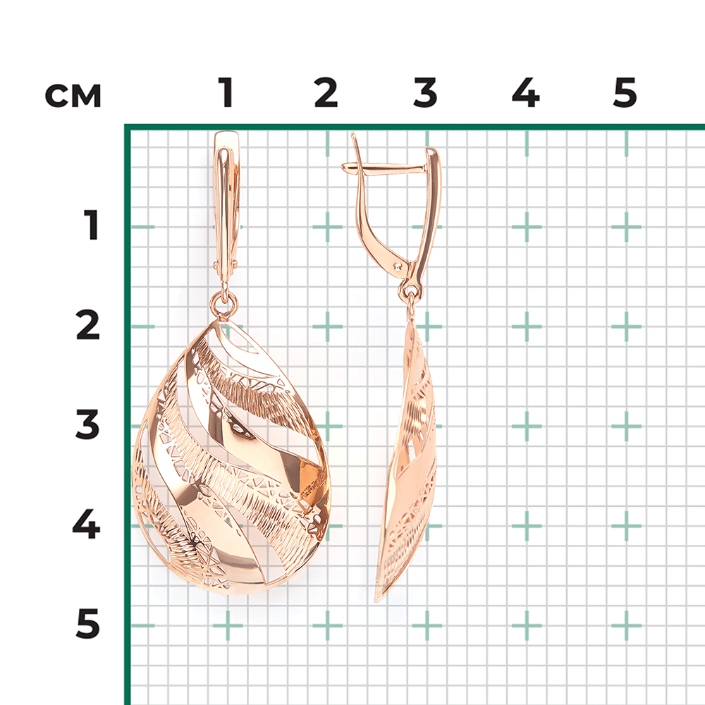 Серьги с английским замком из красного золота 02-3813-00-000-1110-65