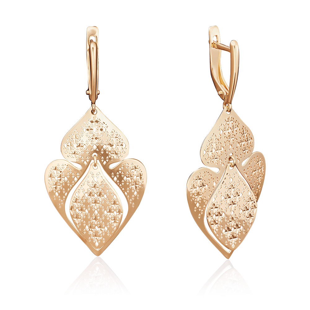 Серьги с английским замком из красного золота 02-3815-00-000-1110-65