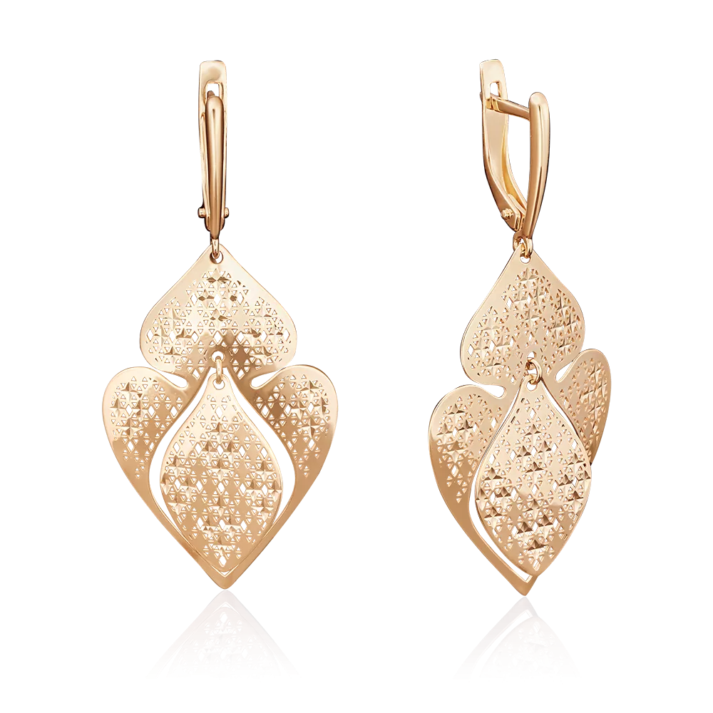 Серьги с английским замком из красного золота 02-3815-00-000-1110-65