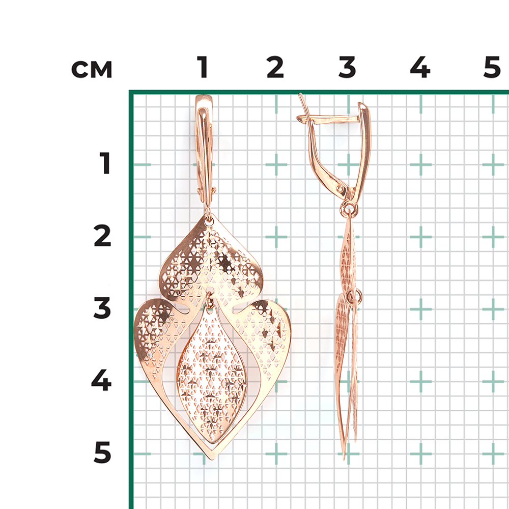 Серьги с английским замком из красного золота 02-3815-00-000-1110-65