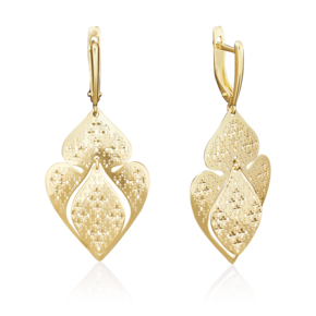 Серьги с английским замком из лимонного золота 02-3815-00-000-1130-65