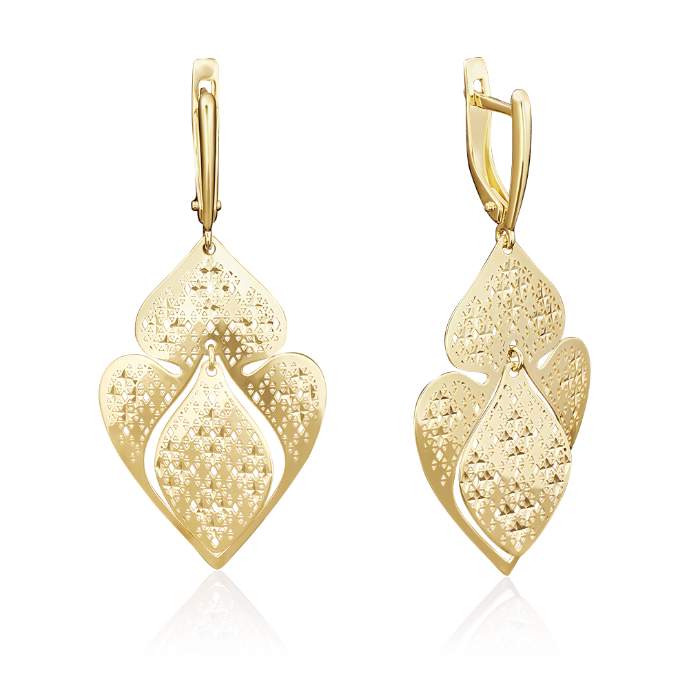 Серьги с английским замком из лимонного золота 02-3815-00-000-1130-65