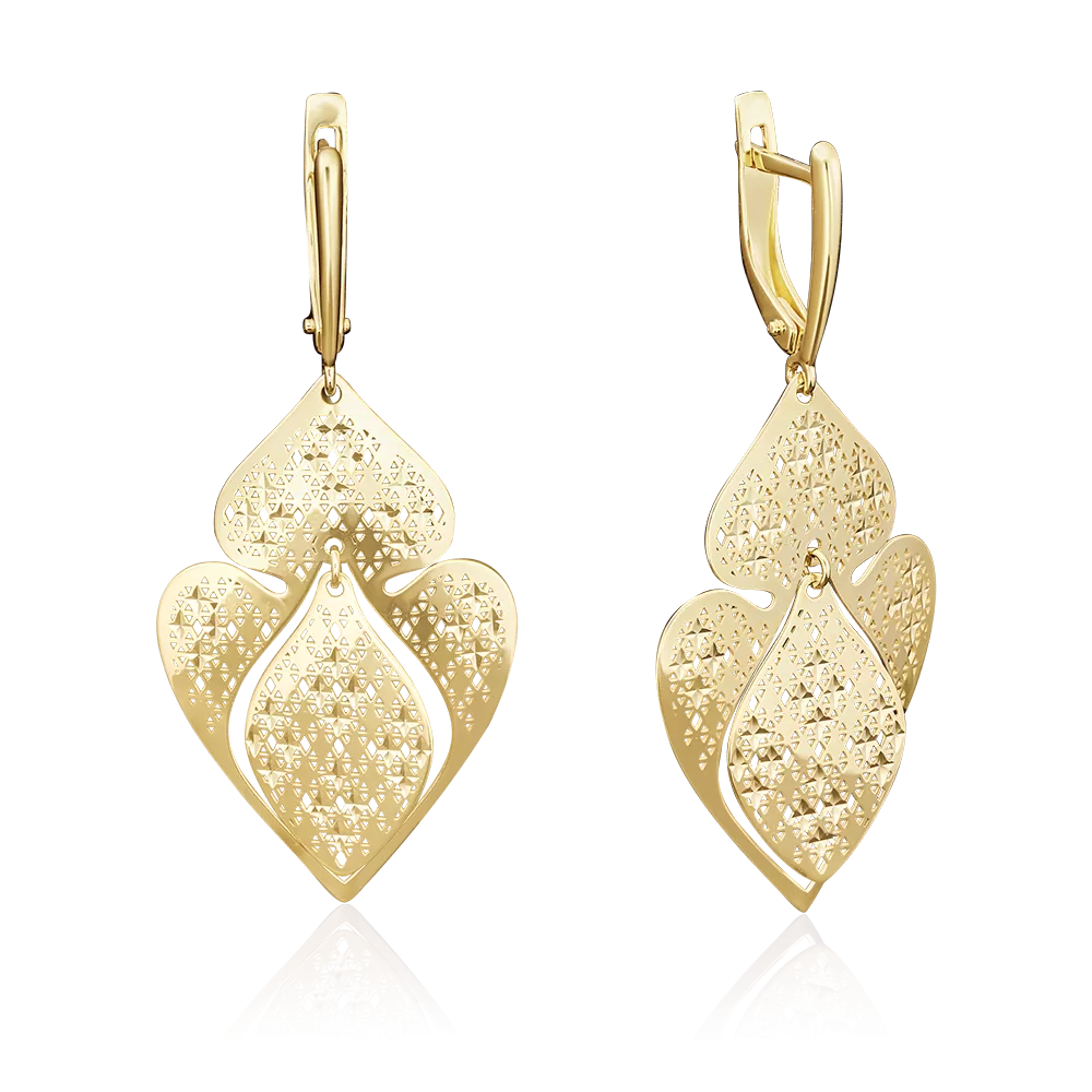 Серьги с английским замком из лимонного золота 02-3815-00-000-1130-65