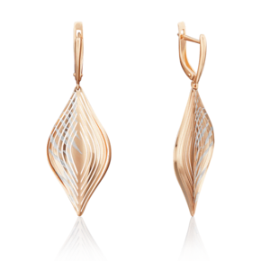 Серьги с английским замком из красного золота 02-3817-00-000-1110-65