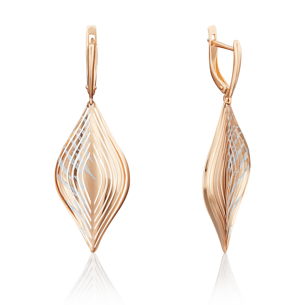 Серьги с английским замком из красного золота 02-3817-00-000-1110-65