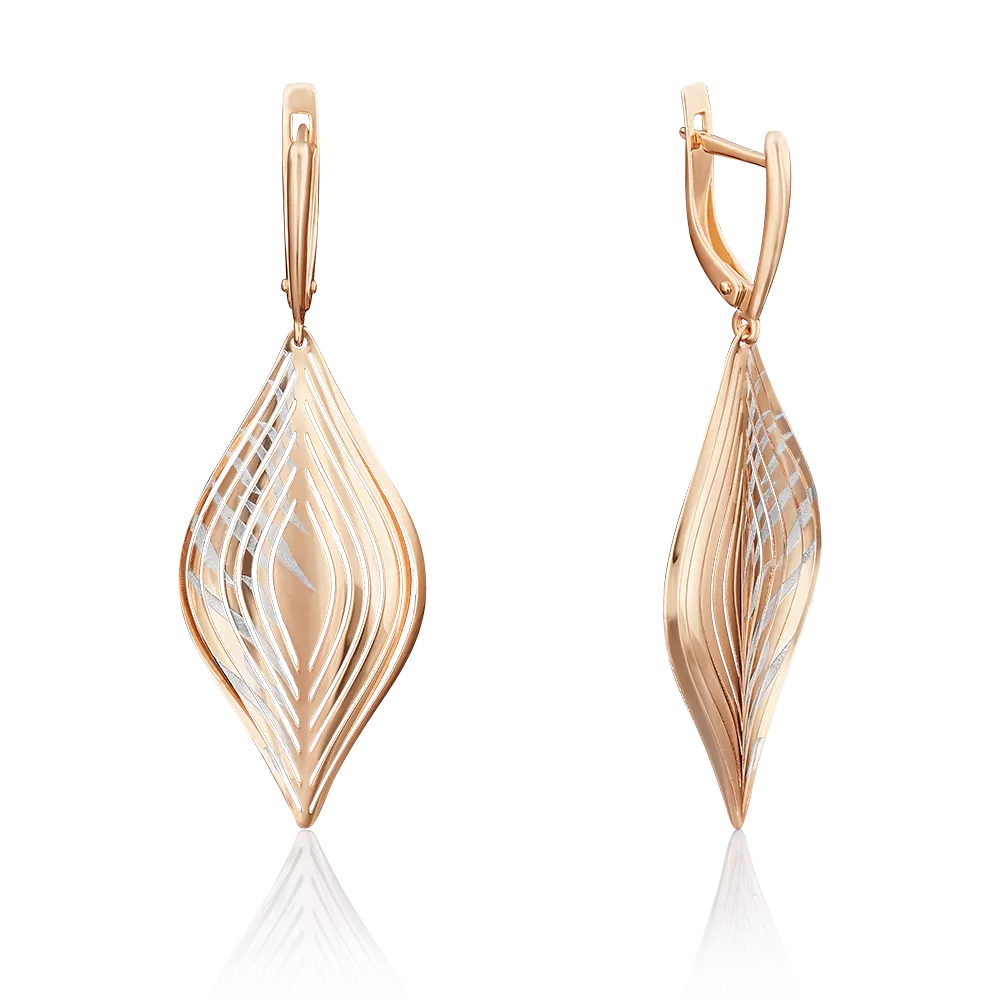 Серьги с английским замком из красного золота 02-3817-00-000-1110-65