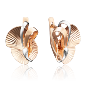 Серьги с английским замком из красного золота 02-3826-00-000-1110-65