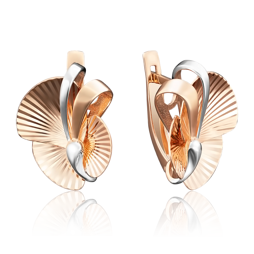 Серьги с английским замком из красного золота 02-3826-00-000-1110-65