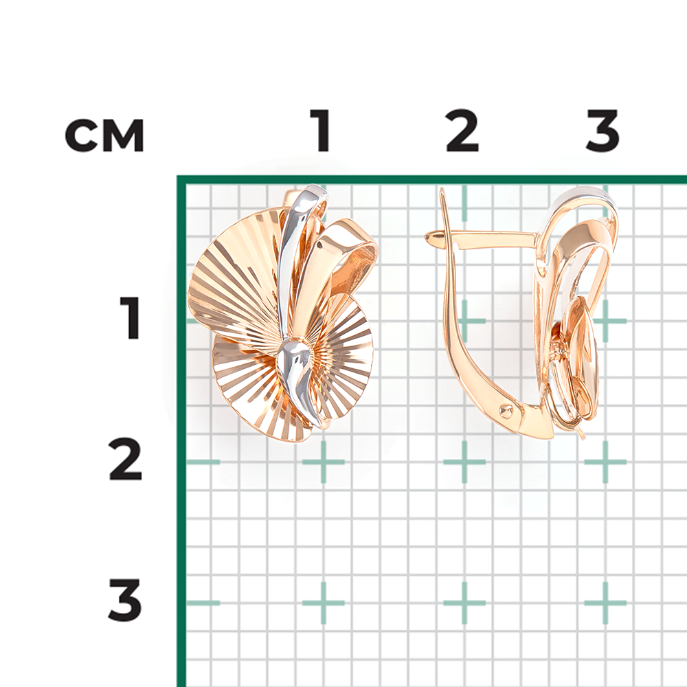 Серьги с английским замком из красного золота 02-3826-00-000-1110-65