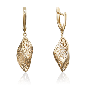 Серьги с английским замком из лимонного золота 02-3850-00-000-1130-65