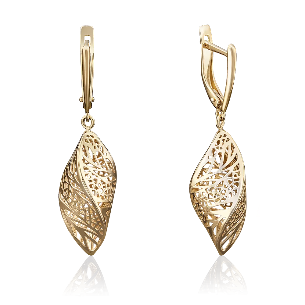 Серьги с английским замком из лимонного золота 02-3850-00-000-1130-65