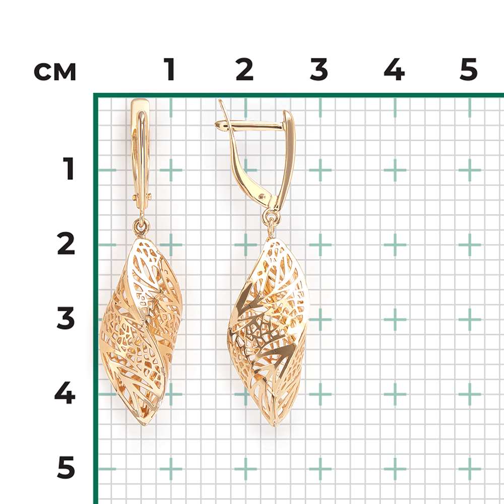 Серьги с английским замком из лимонного золота 02-3850-00-000-1130-65