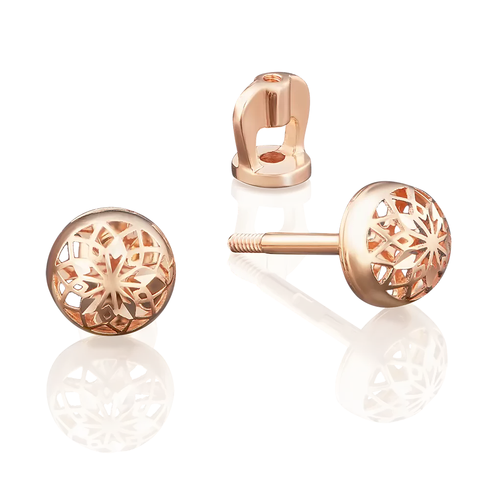 Серьги-пусеты из красного золота 02-3851-00-000-1110-65