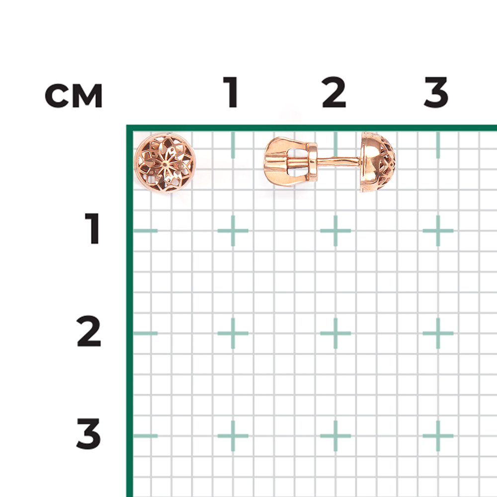Серьги-пусеты из красного золота 02-3851-00-000-1110-65