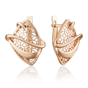 Серьги с английским замком из красного золота 02-3871-00-000-1110-65