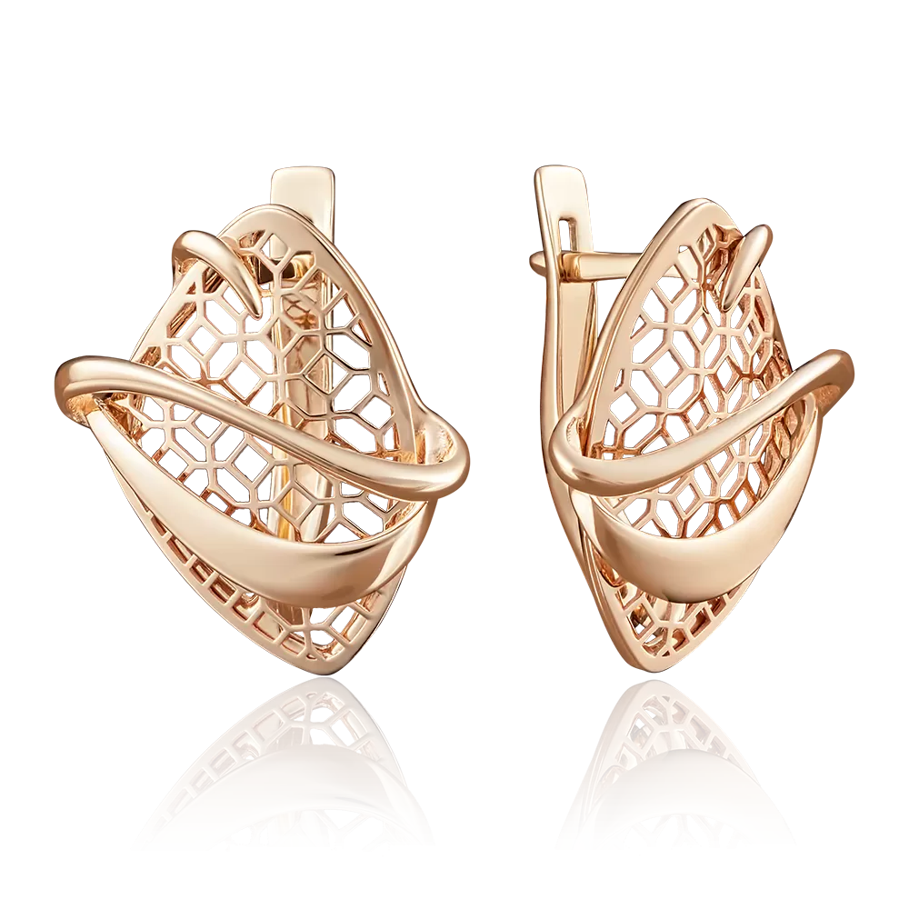 Серьги с английским замком из красного золота 02-3871-00-000-1110-65