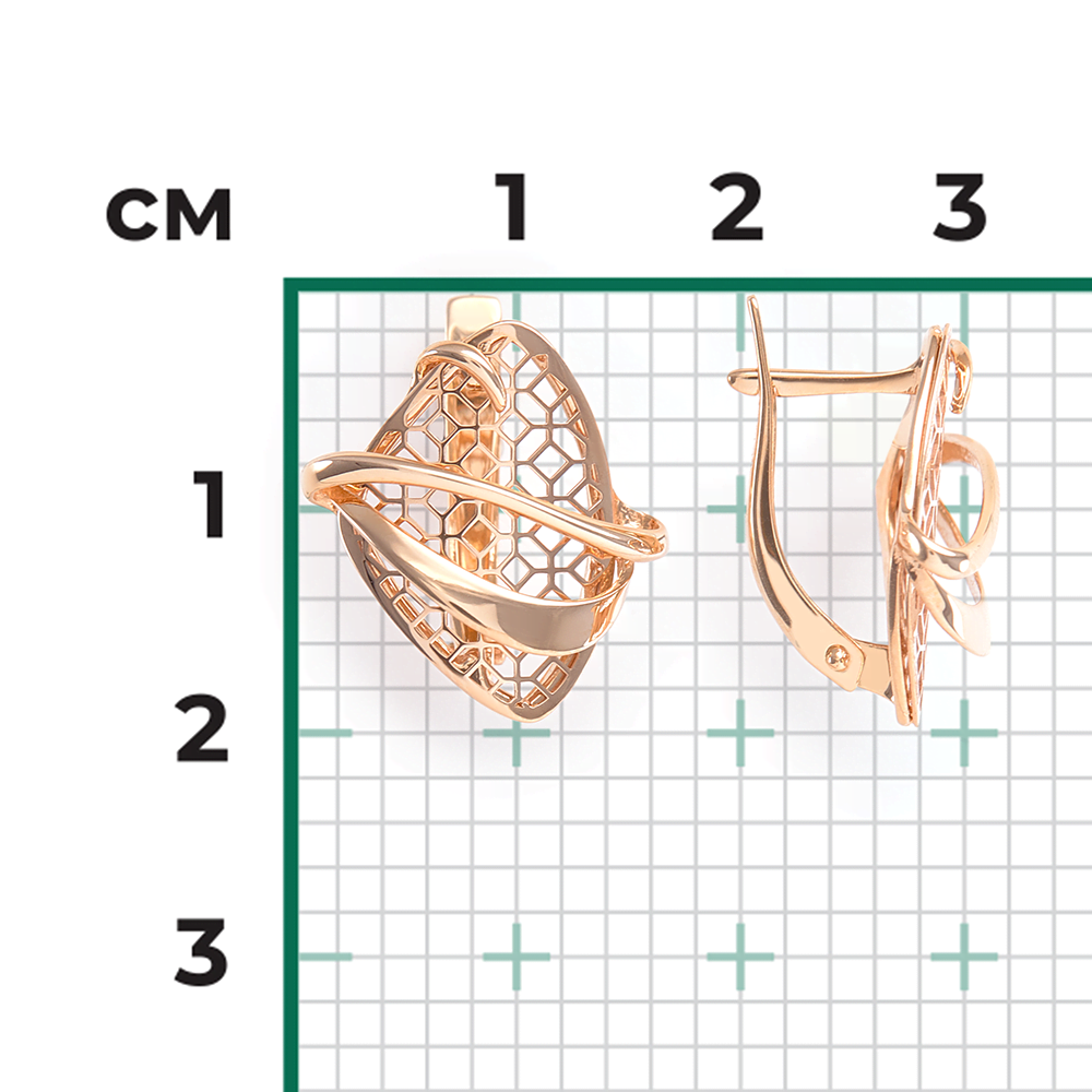 Серьги с английским замком из красного золота 02-3871-00-000-1110-65