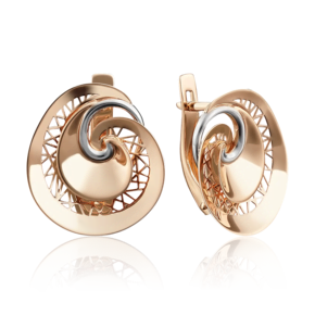 Серьги с английским замком из красного золота 02-3872-00-000-1110-65