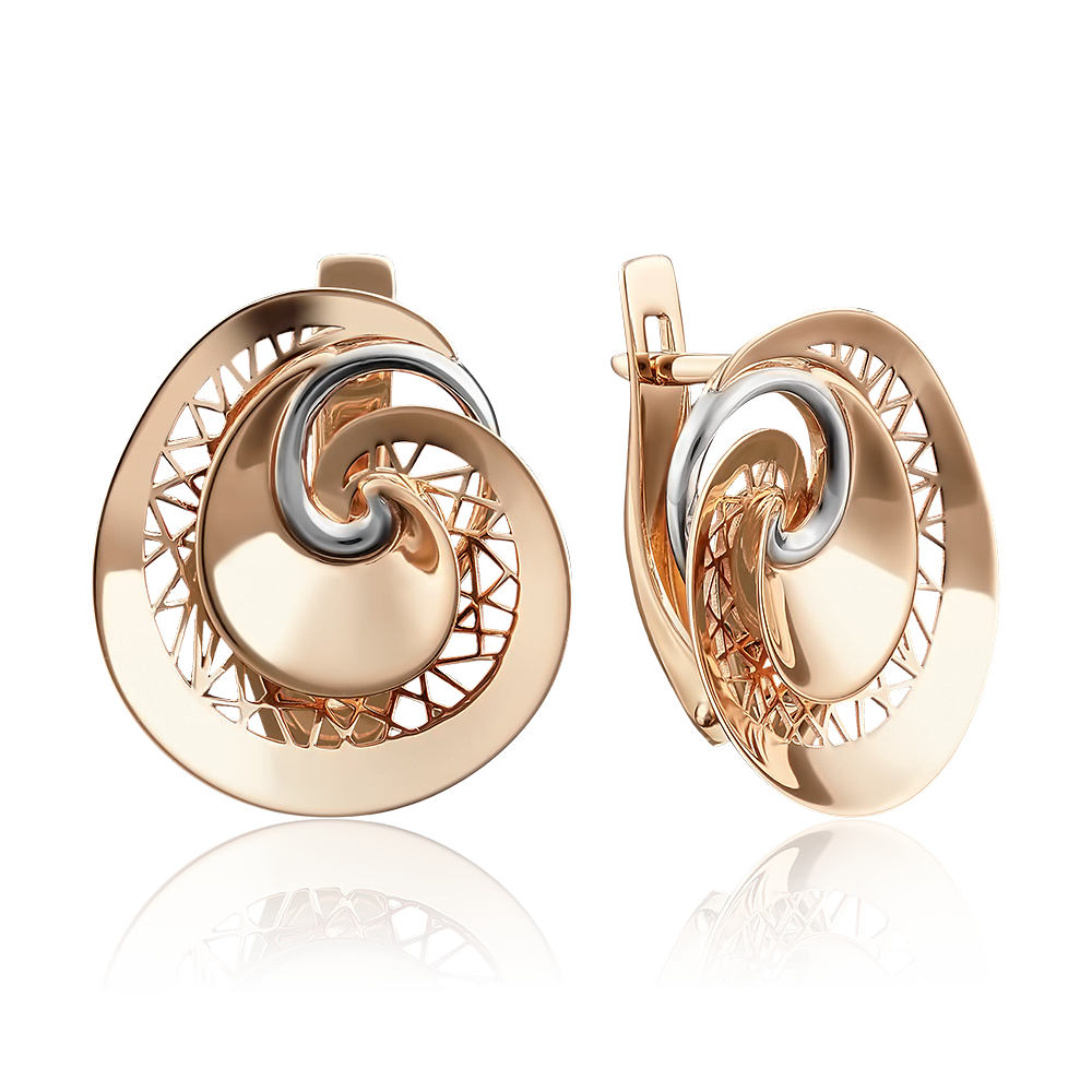 Серьги с английским замком из красного золота 02-3872-00-000-1110-65