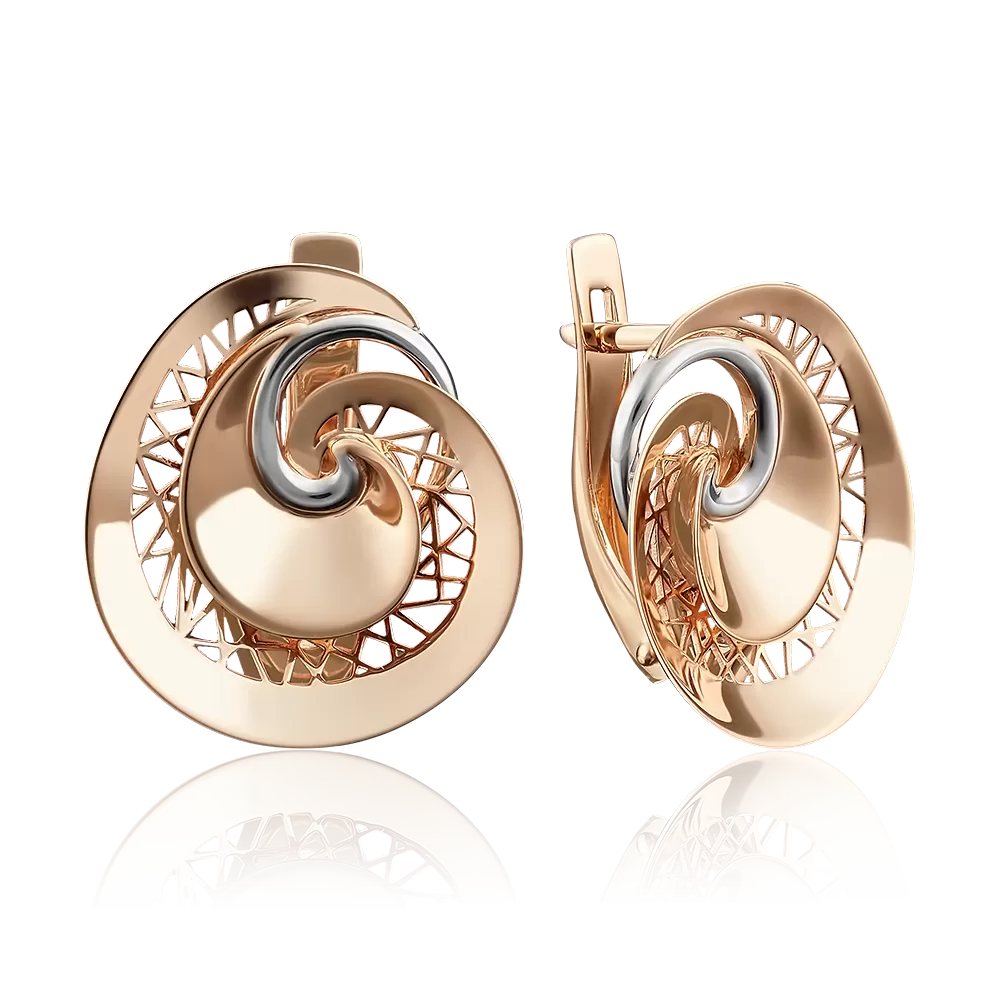 Серьги с английским замком из красного золота 02-3872-00-000-1110-65