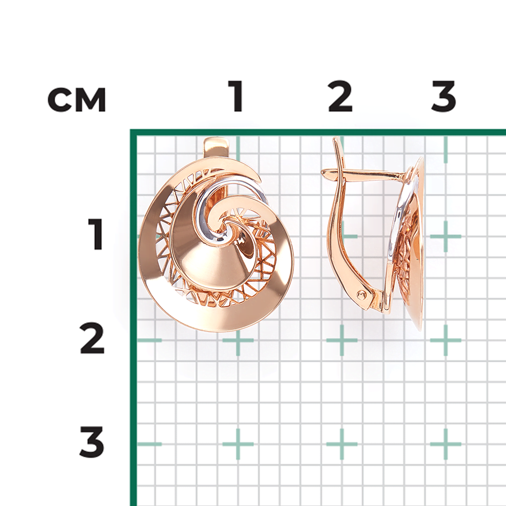 Серьги с английским замком из красного золота 02-3872-00-000-1110-65