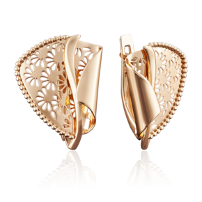 Серьги с английским замком из красного золота 02-3876-00-000-1110-65