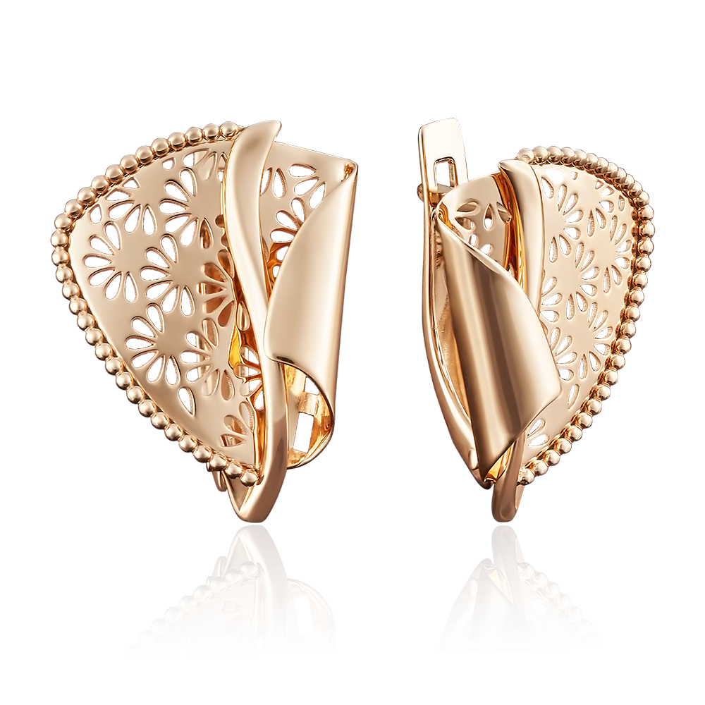 Серьги с английским замком из красного золота 02-3876-00-000-1110-65