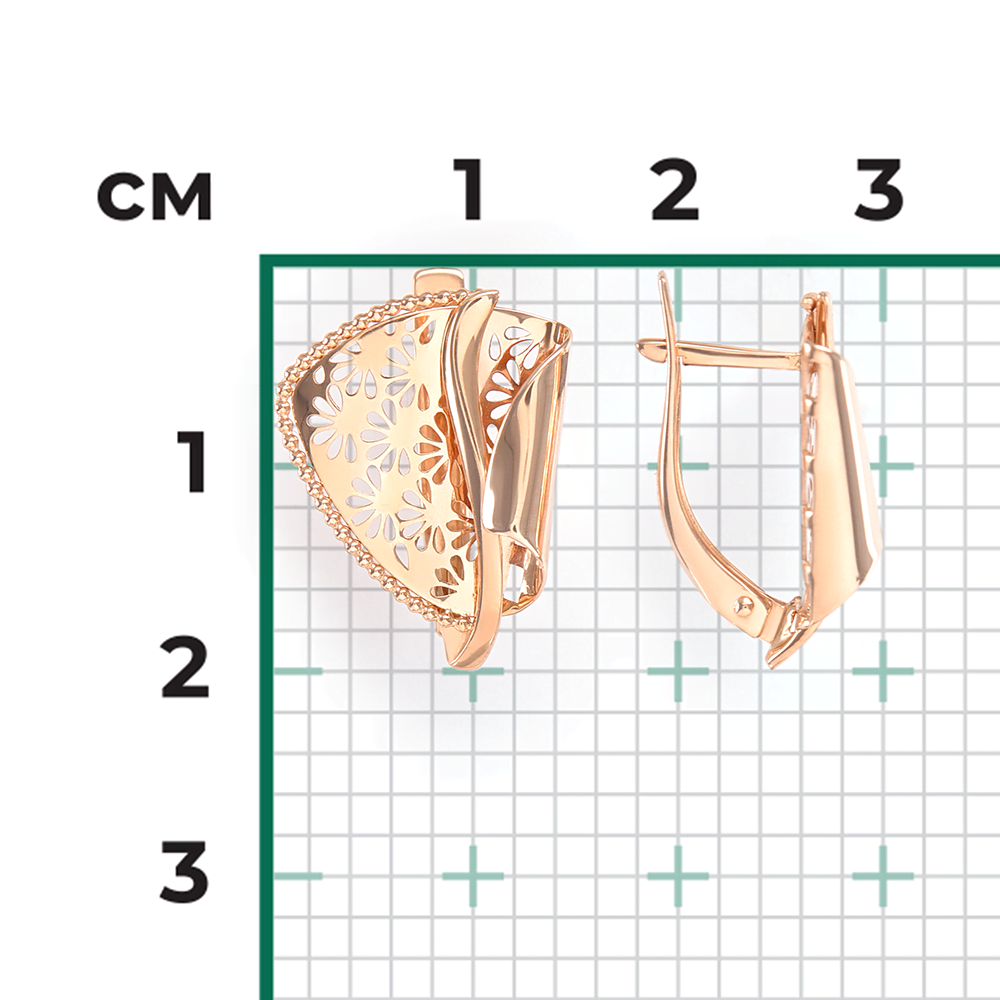 Серьги с английским замком из красного золота 02-3876-00-000-1110-65